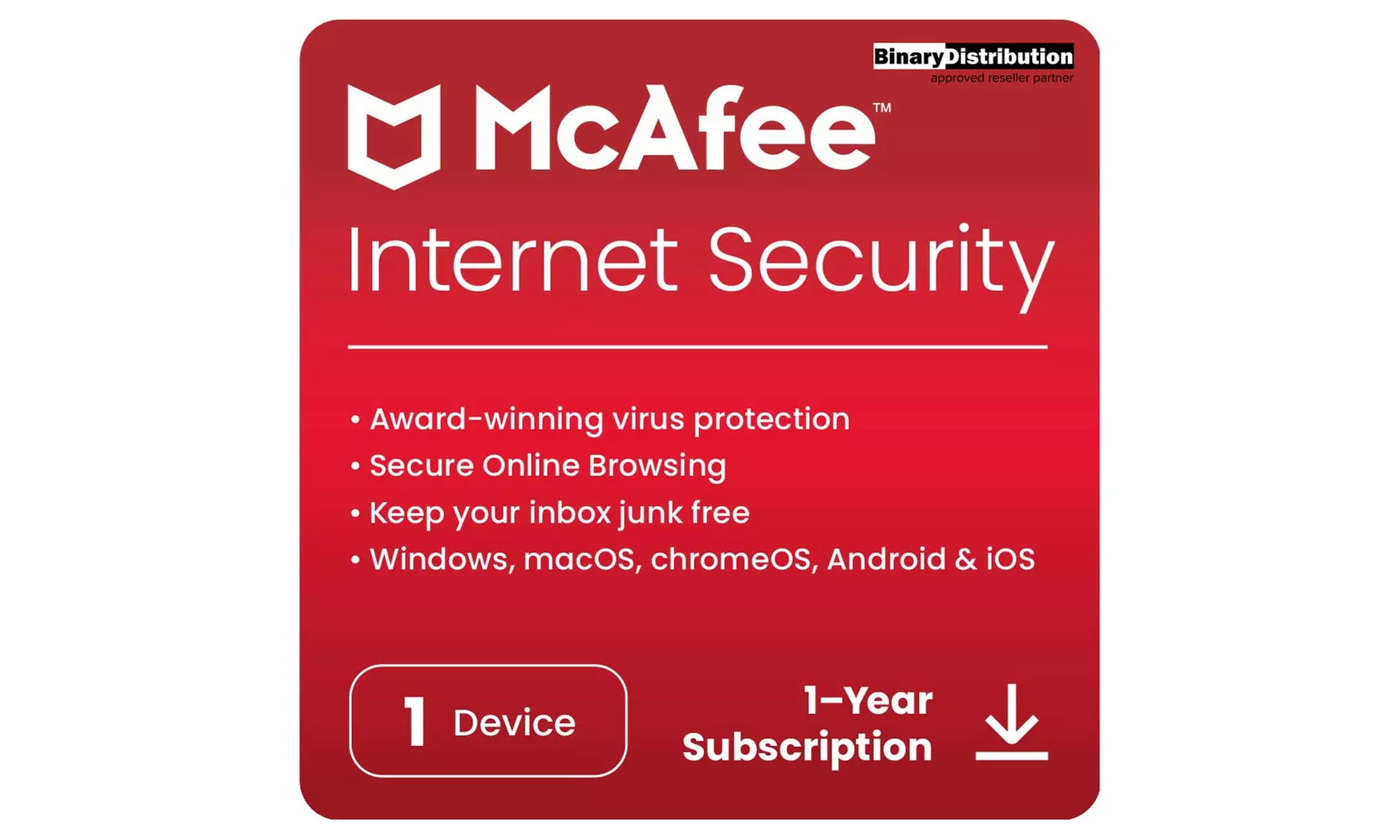 McAfee Internet Security 2025 für 1 oder 3 Geräte als Download