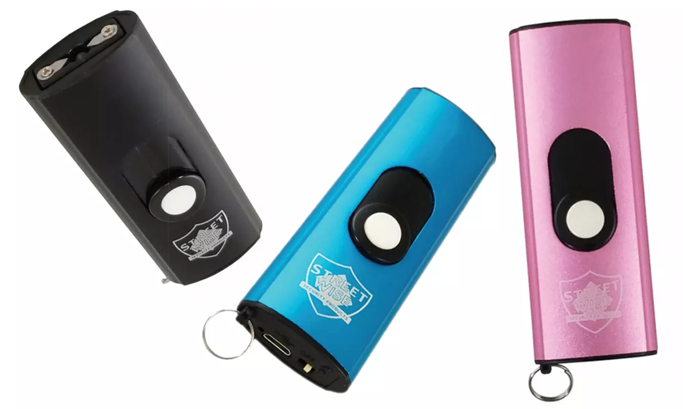 Mini USB Secure 22,000,000 Volt Keychain Stun Gun with Flashlight - Primary Image