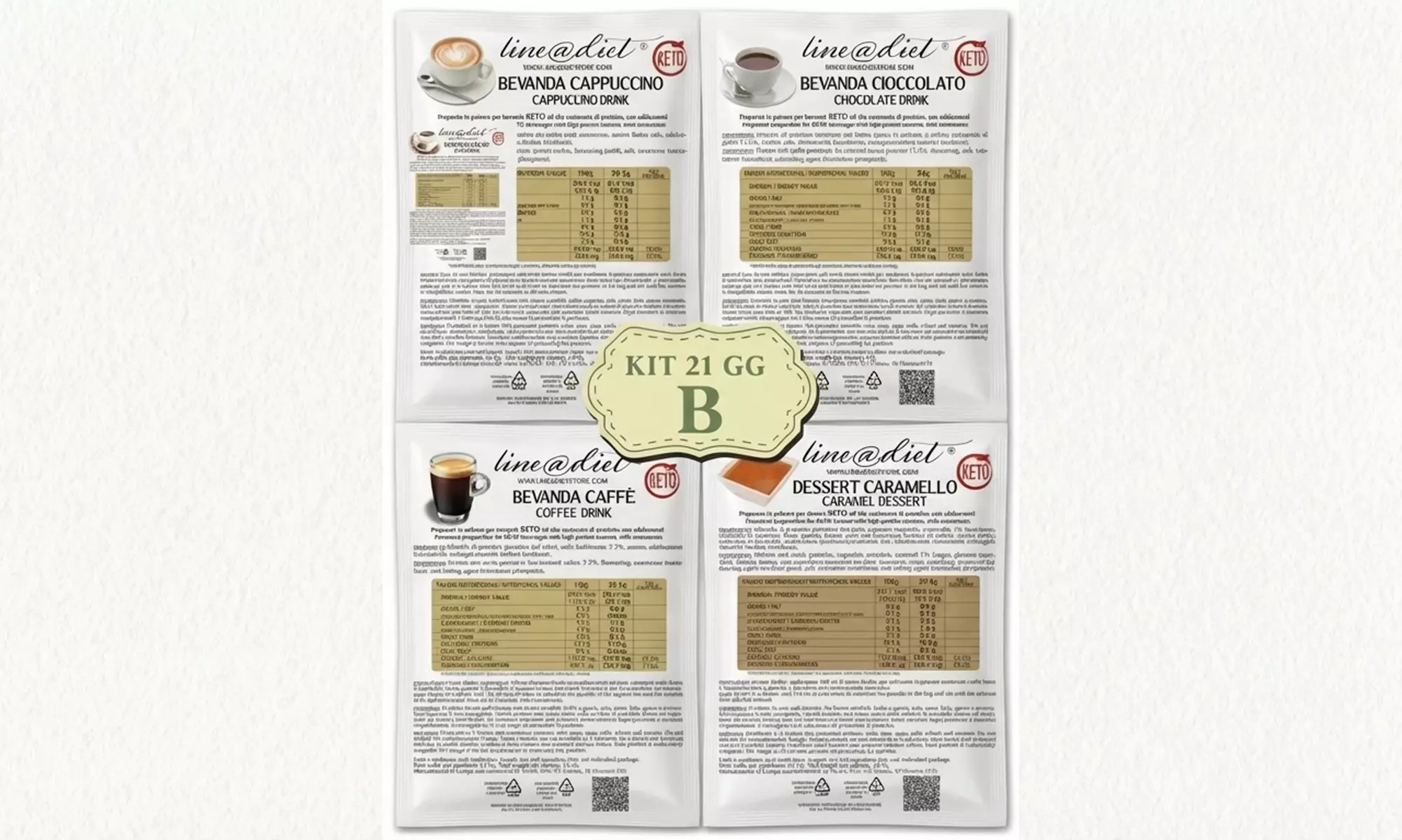 'Keto Line' dieetbox voor 21 dagen met een voedingsgids van Lineadiet