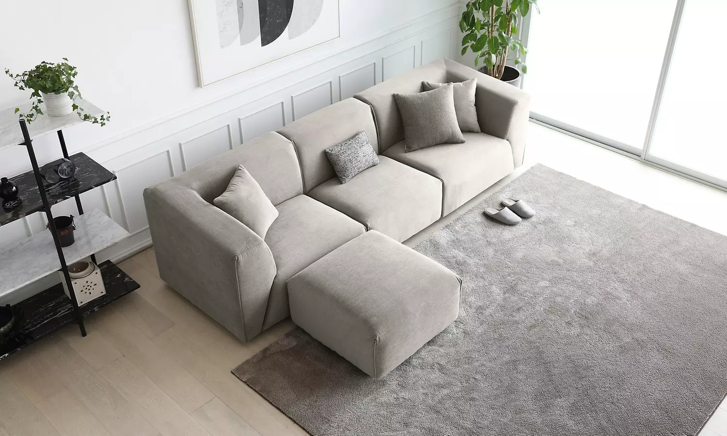 Canapé modulable Kocoon 3 places avec son pouf
