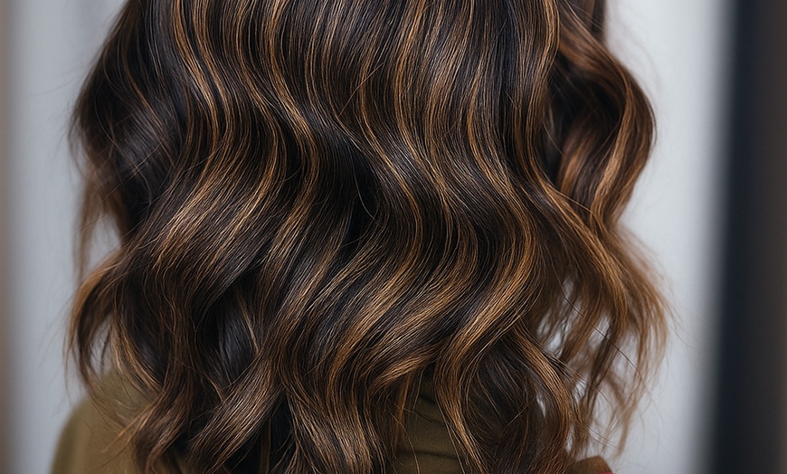 Image 3: Women's hair styling with bonder repair and vibrant color options