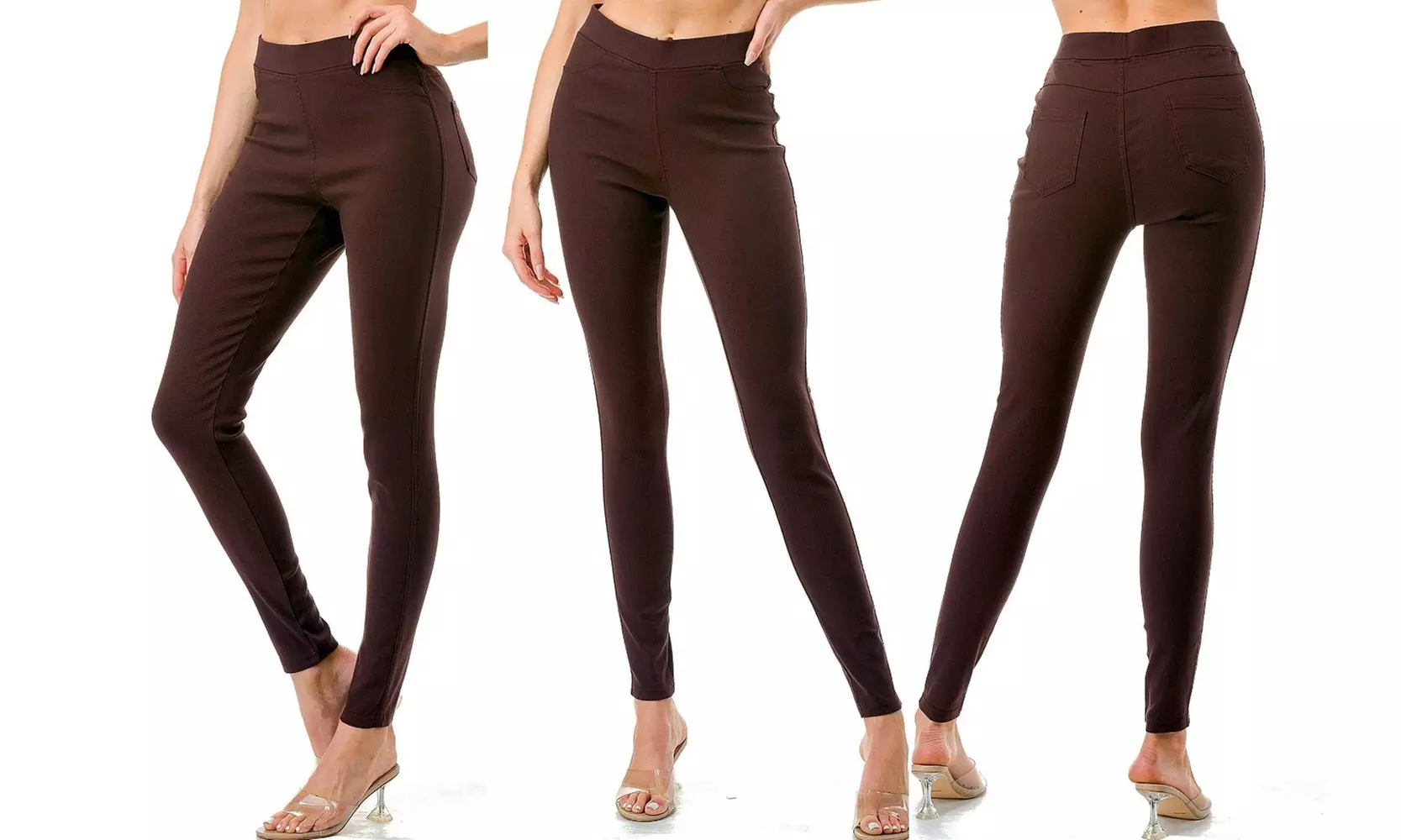 JVINI Women's High Waist Jegging Pull-On Stretch Pant With Plus Sizes