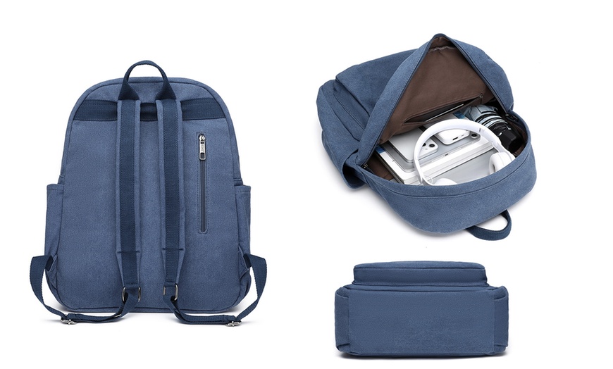 Image 6: Canvas Lightweight Casual Backpack