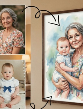 Watercolor Memorial Portrait