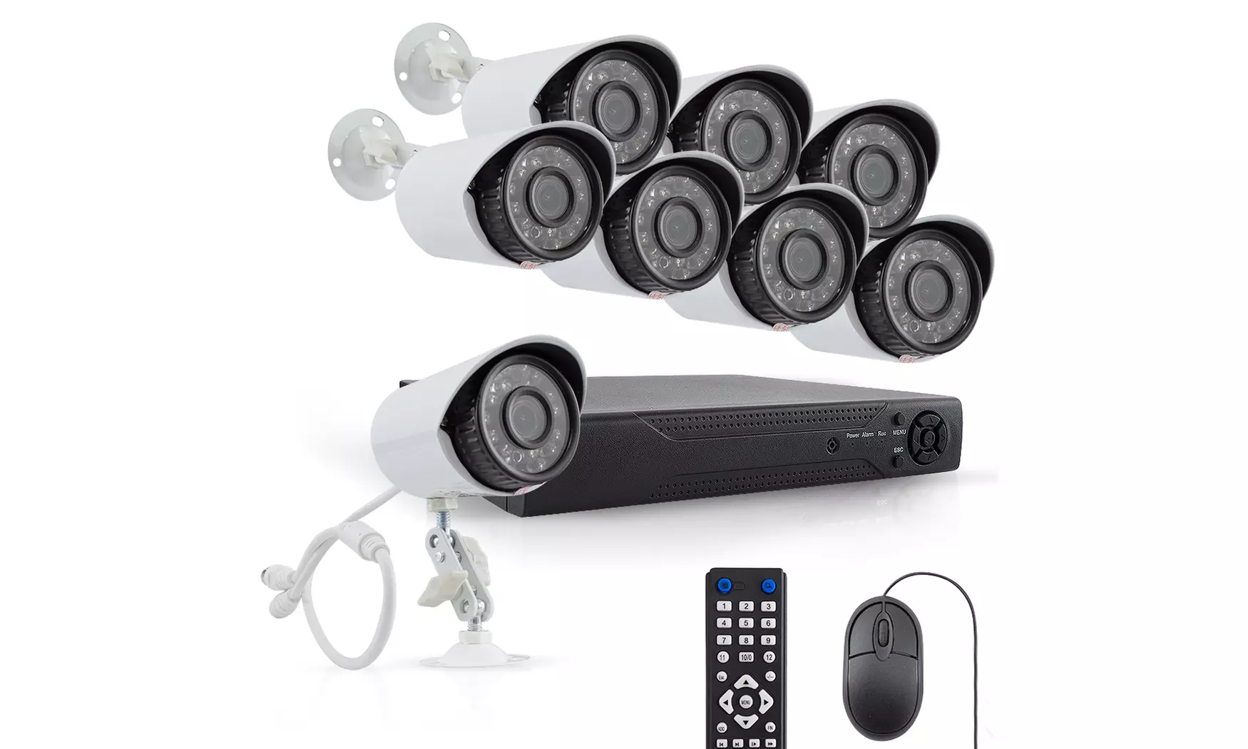 8-delige beveiligingscameraset te zien op een app op smartphone, PC of TV - Primary Image