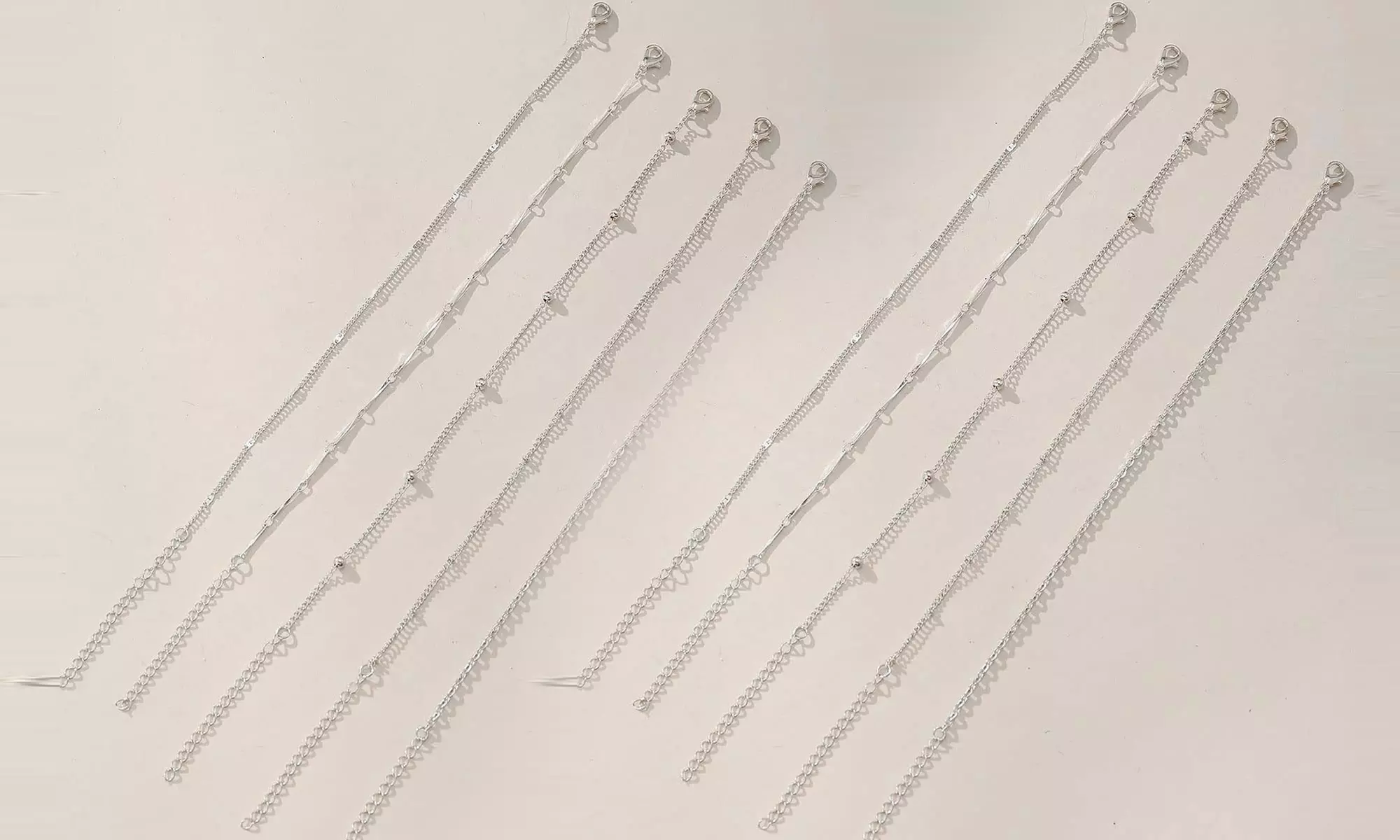 1 of 2 sets van 5 verstelbare enkelbandjes