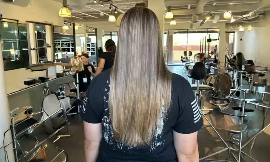 Image 1: One, Two, or Three Silk Press + Wash and Blow Dry Sessions (2 HR Each)
