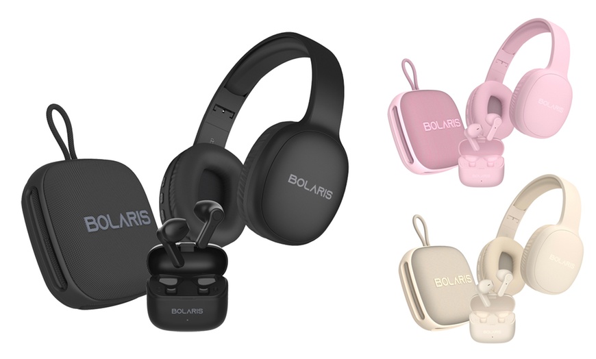 Image 1: Set audio 3 in 1 con cuffie, auricolari e casse Bolaris