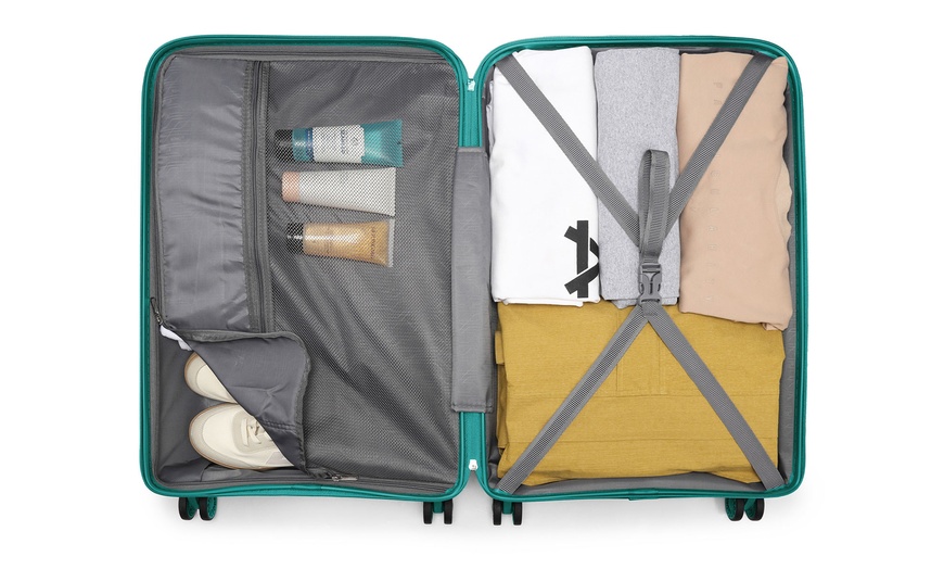 Image 13: Kono 24-Inch Colourful PP Hardshell Suitcase with TSA Lock