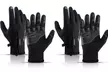 2 Pair Winter Warm Windproof Gloves Touch Screen Waterproof Gloves - Second Medium