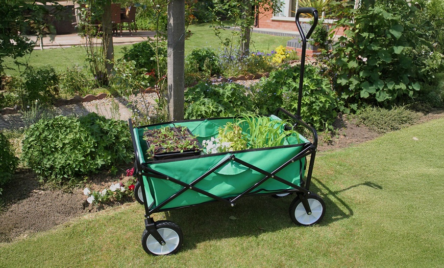 Image 1: Foldable Garden Cart Wagon