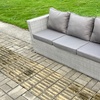 Image 2: Rattan Effect Garden Fire Pit Furniture Set