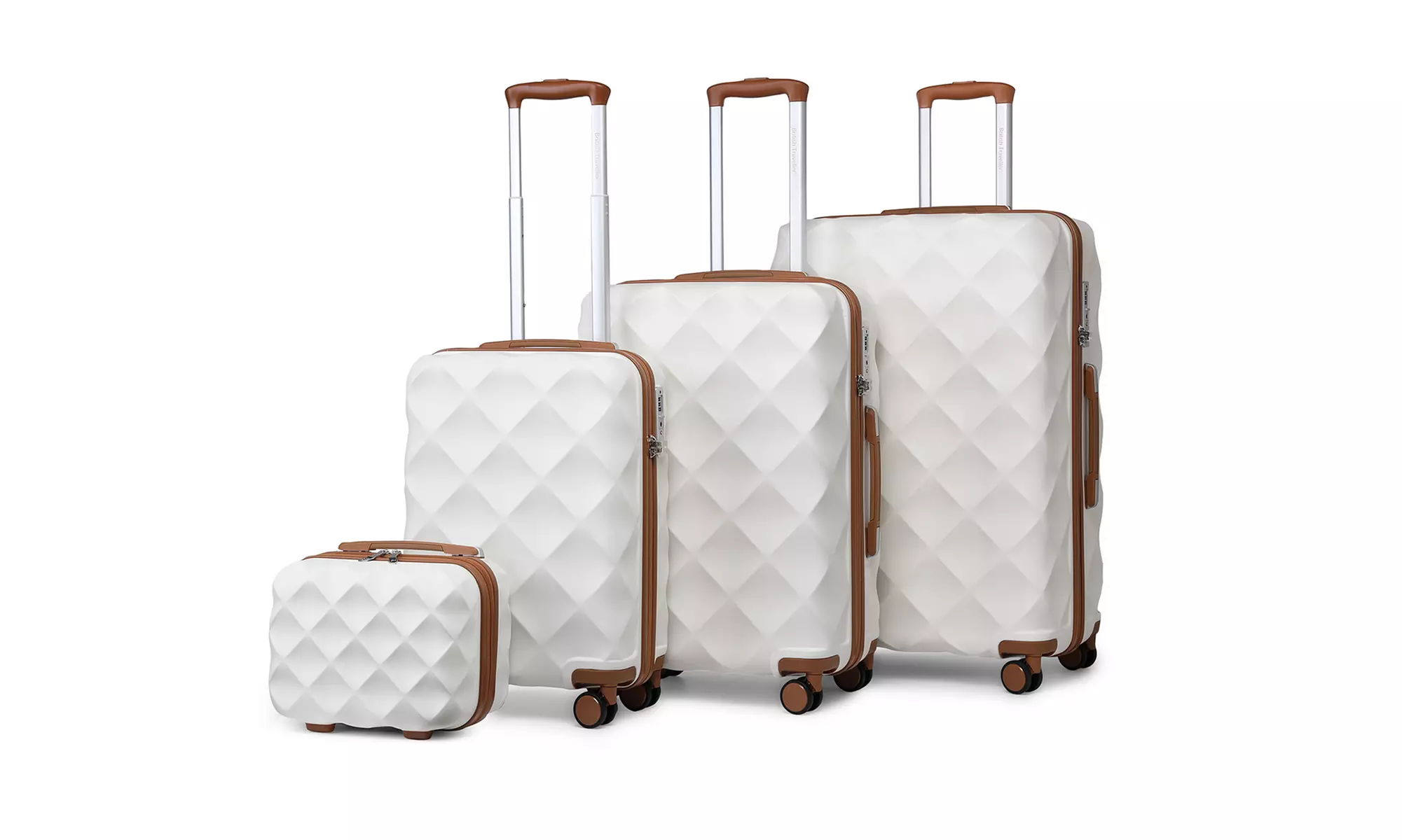 One or Four Pieces of Ultralight ABS Diamond Suitcase