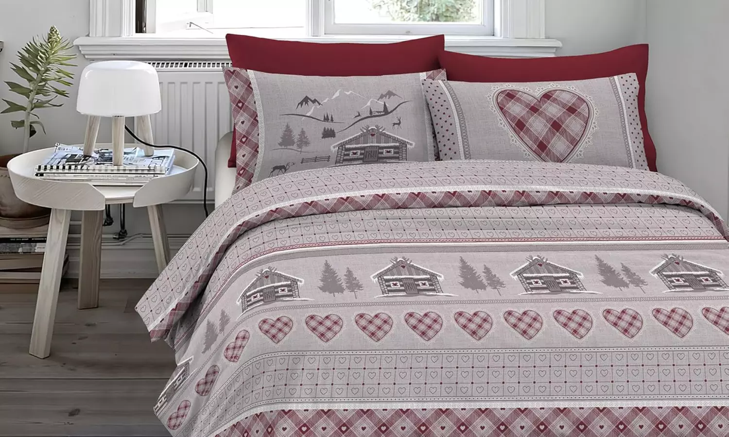 Juego de funda nórdica de franela 100 % algodón con fundas de almohada