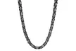 Shop Men's Black Rhodium Plated Italian 24" Franco/Byzantine Chain - Second Medium