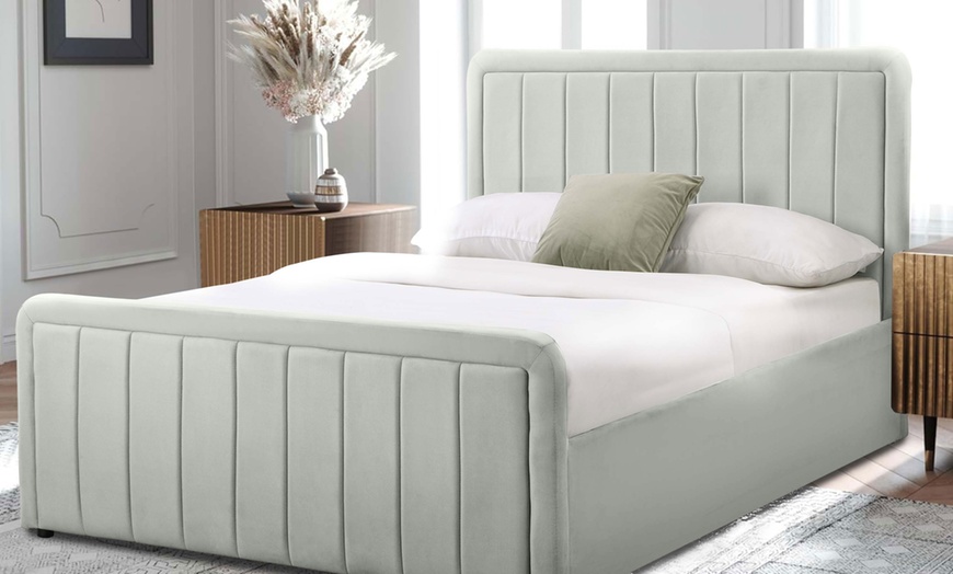 Image 5: Fabric Borneo Ottoman Bed with Optional Mattress