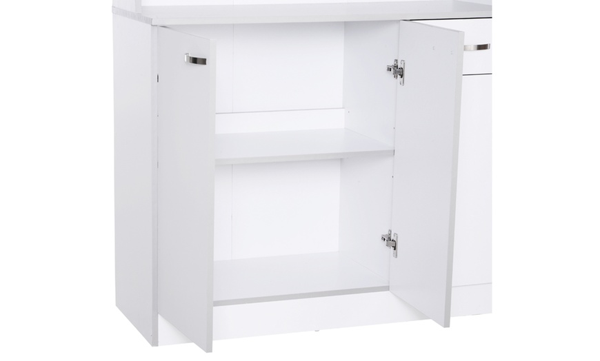 Image 4: HomCom Kitchen Cupboard Multi Storage Cabinet