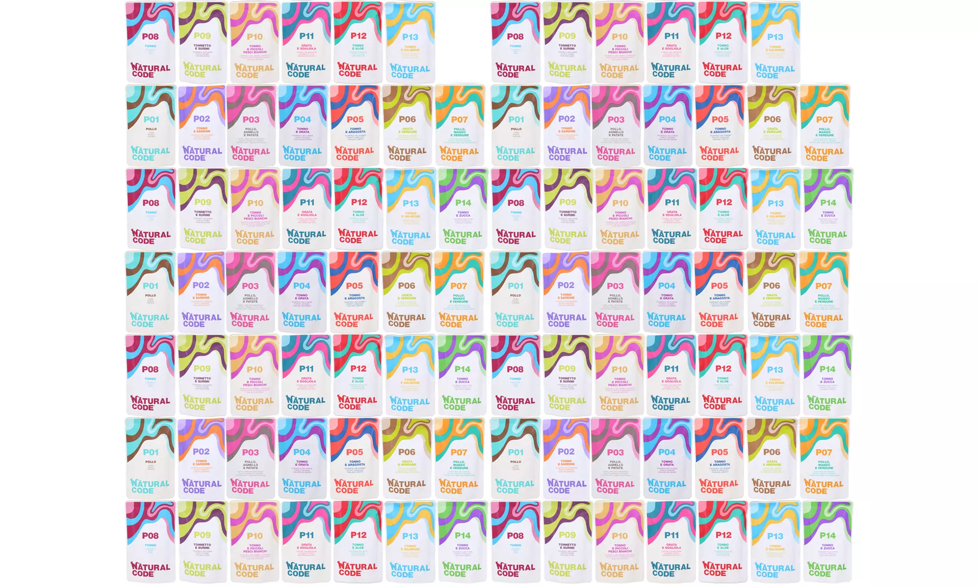 24, 48 o 96 bustine di cibo per gatti di Natural Code