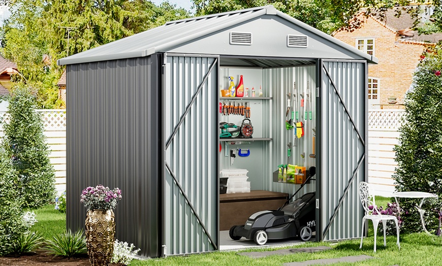 Image 6: Galvanised Metal Storage Shed