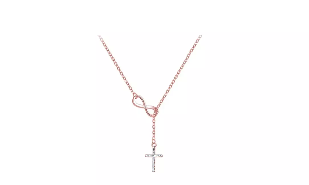 Bracciale o collana con rosario e collana con croce