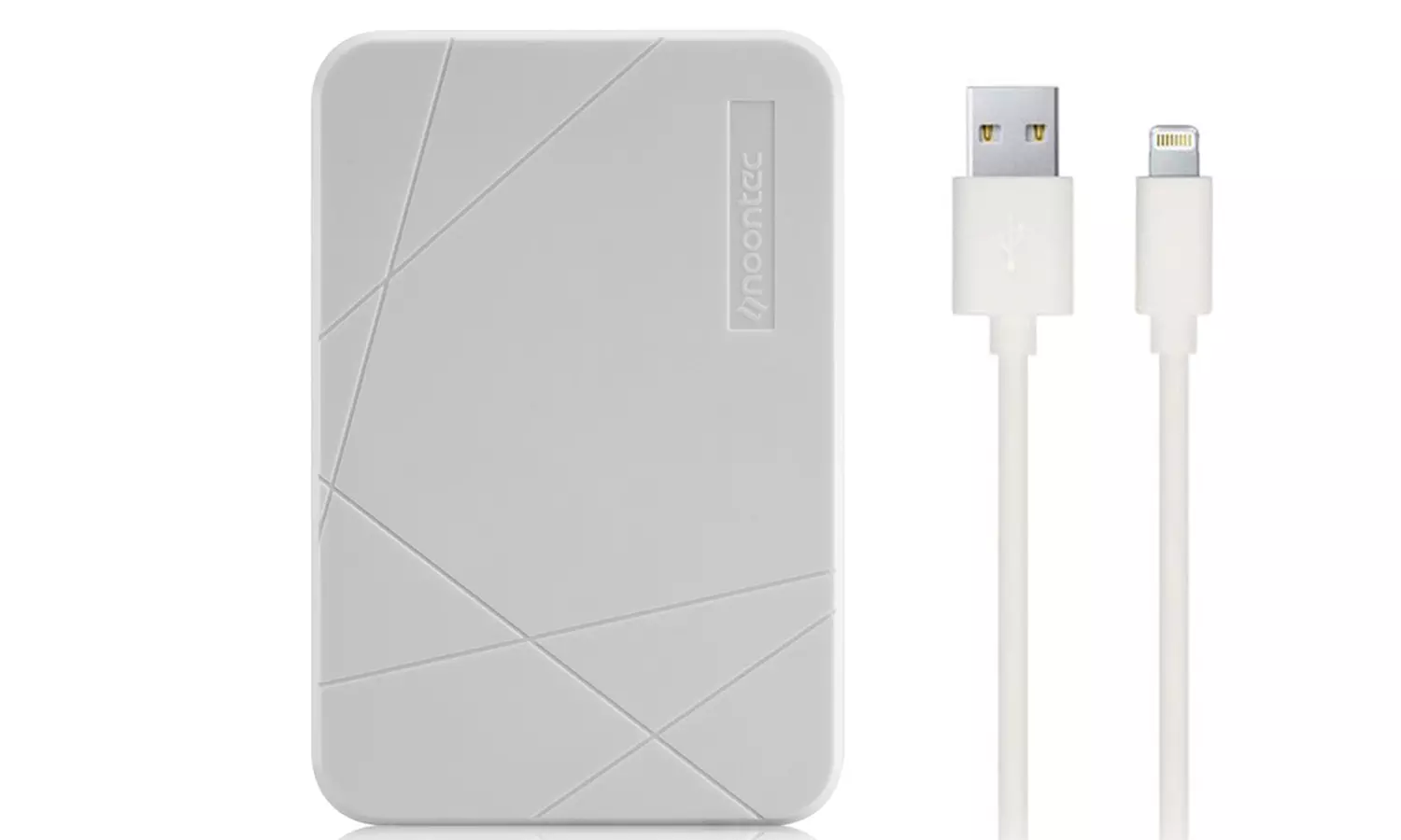 Noontec Cubee 10,000mAh External Extended USB Battery Charger and Apple-Certified 3.3Ft. Lighting Cable Combo - Second Medium