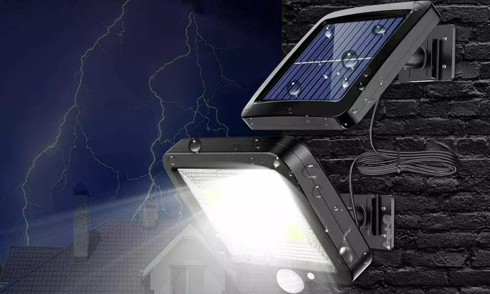 1 o 3 lampioni 120 LED con pannello solare