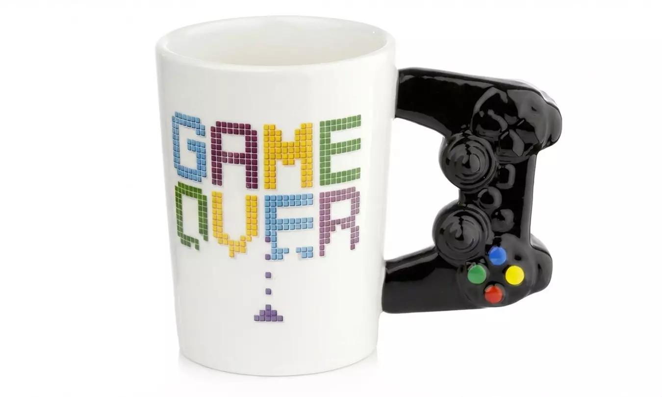 Puckator Game Over Gamer Mug with Controller Handle