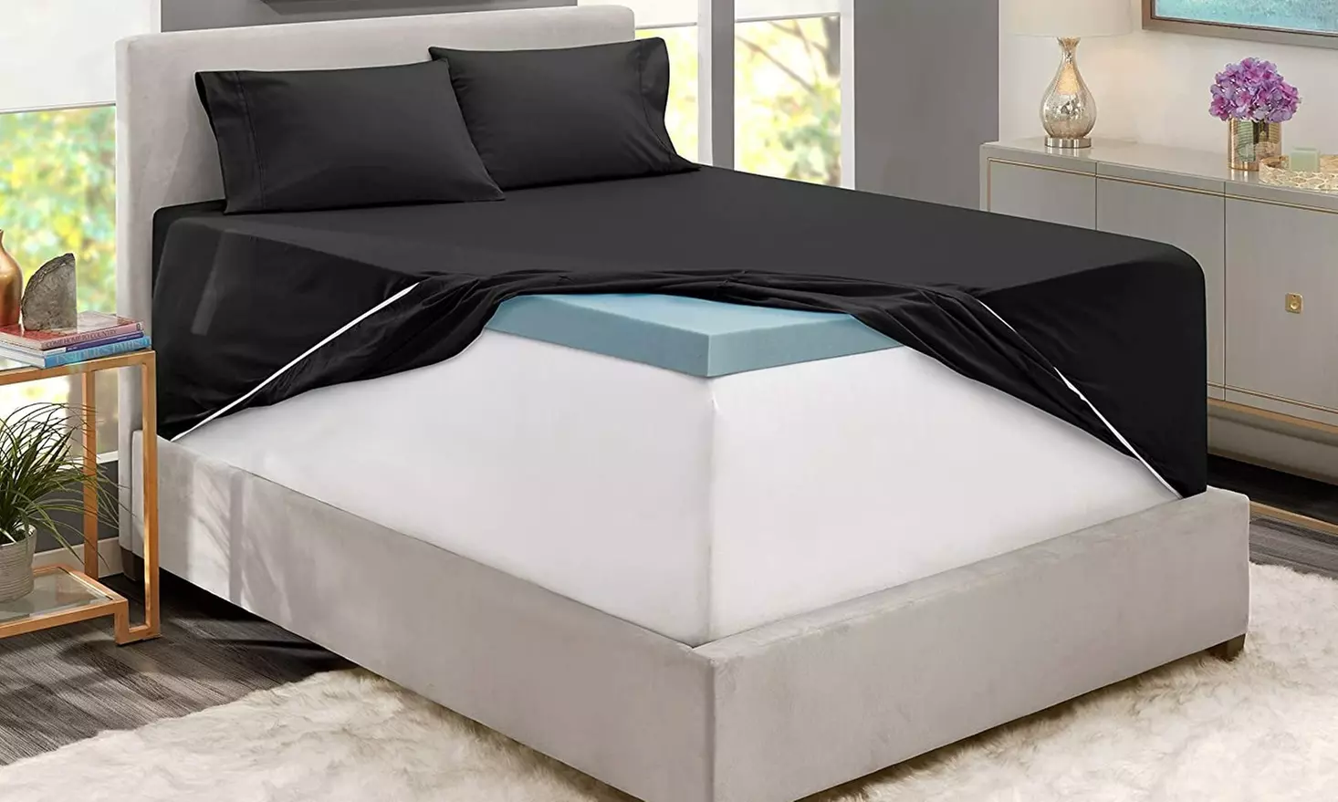 Hearth & Harbor Extra Deep Pocket Sheet Set - Microfiber Bed Sheets - 24" Depth