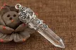 Healing Crystal Wrapped Pointed Natural Quartz Stone Necklace Pendant - Second Medium