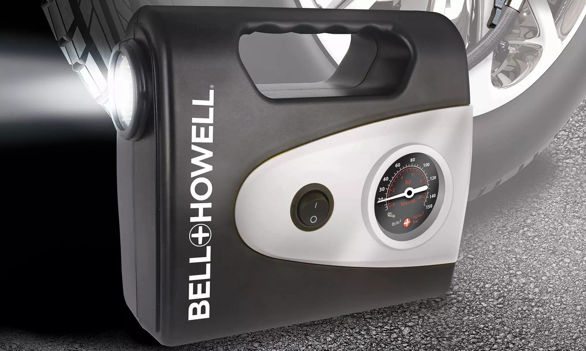 Bell + Howell Portable Air Compressor with LED Light - Primary Image