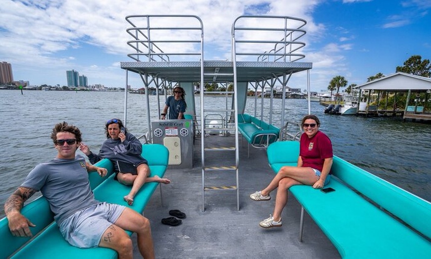 Image 2: 30-Foot Pontoon Rentals with Double Rear Slides