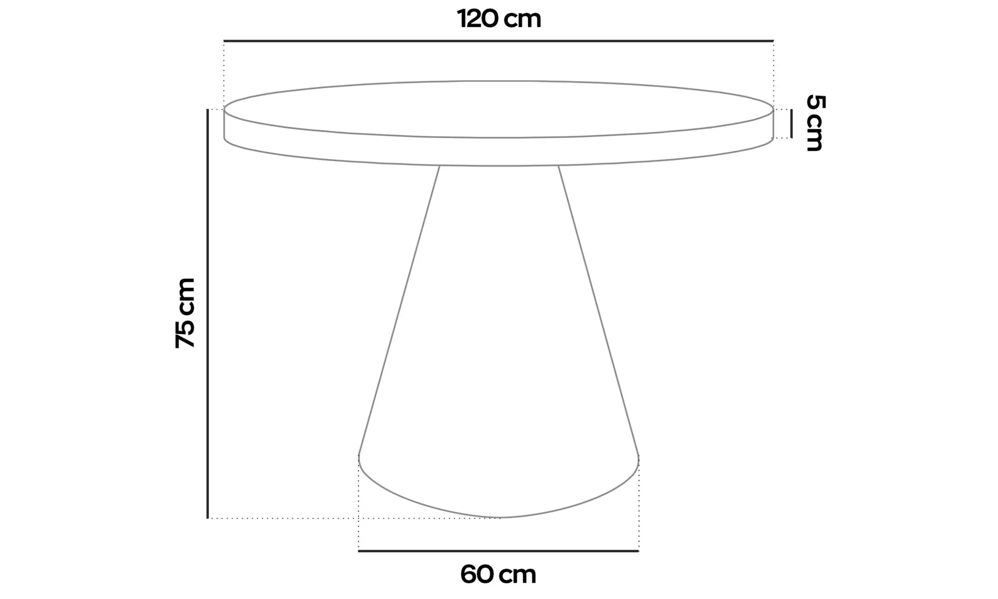 Table à manger ronde "Artù" 120 cm de Frankystar