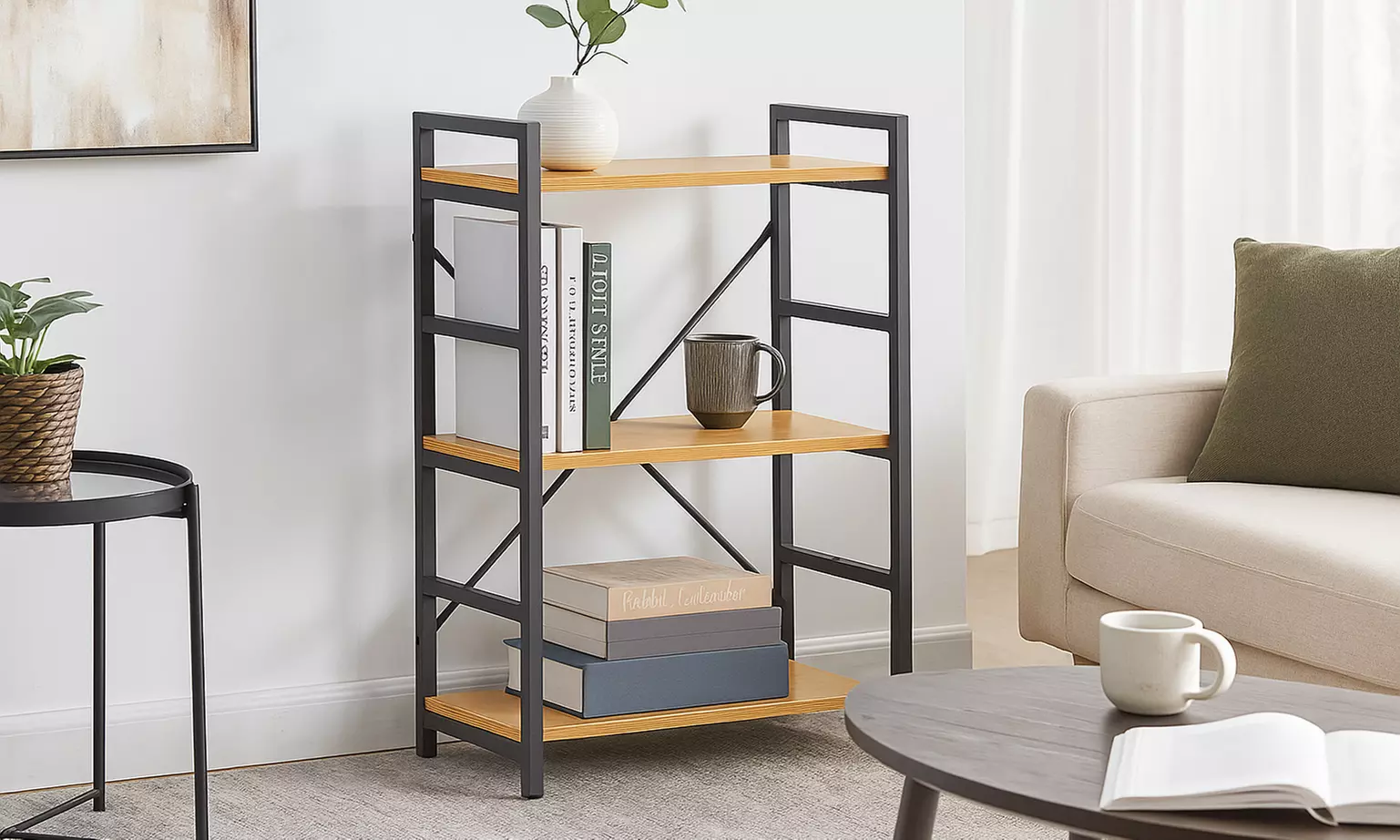 Étagère industrielle bois & acier, Sampur