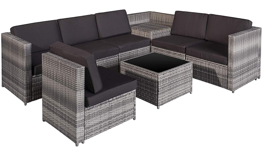 Image 12: Outsunny Eight-Piece Rattan-Effect Garden Furniture Set