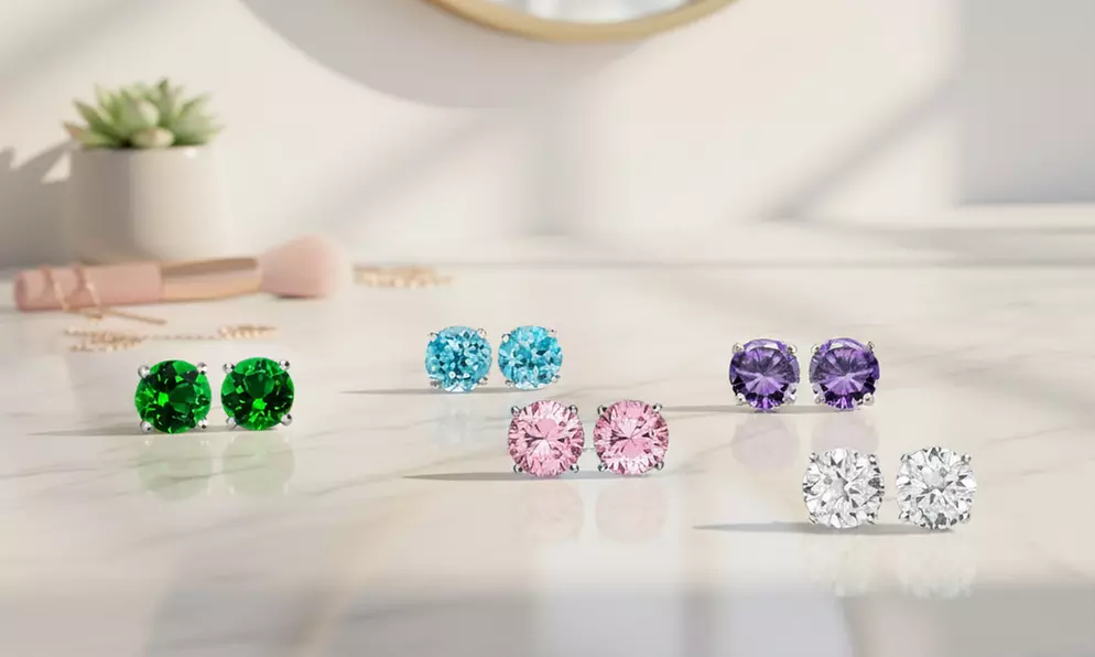 Set of 5 Interchangeable Crystal Halo Earring Made with Crystals From Swarovski