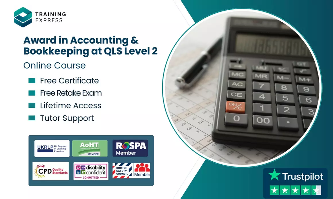 Award in Accounting & Bookkeeping at QLS Level 2 or Lifetime Membership (Up to 63% Off) at Training Express - Primary Image