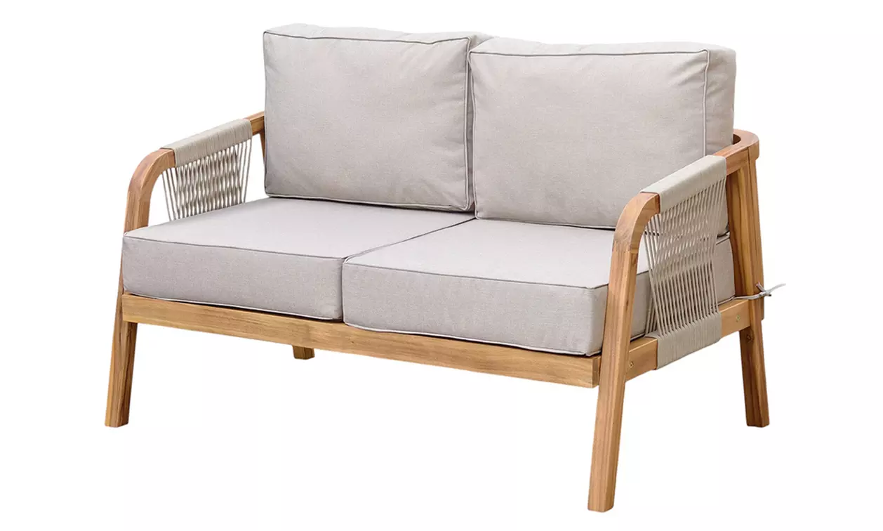 4-Person Acacia Wood Garden Lounge Set