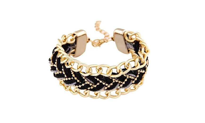 Image 2: Woven Thread Gold-Plated Bracelet