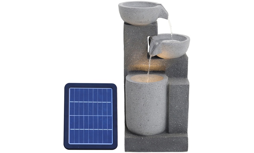 Image 2: Outdoor Multi-Tier Ceramic LED Fountain Water Feature