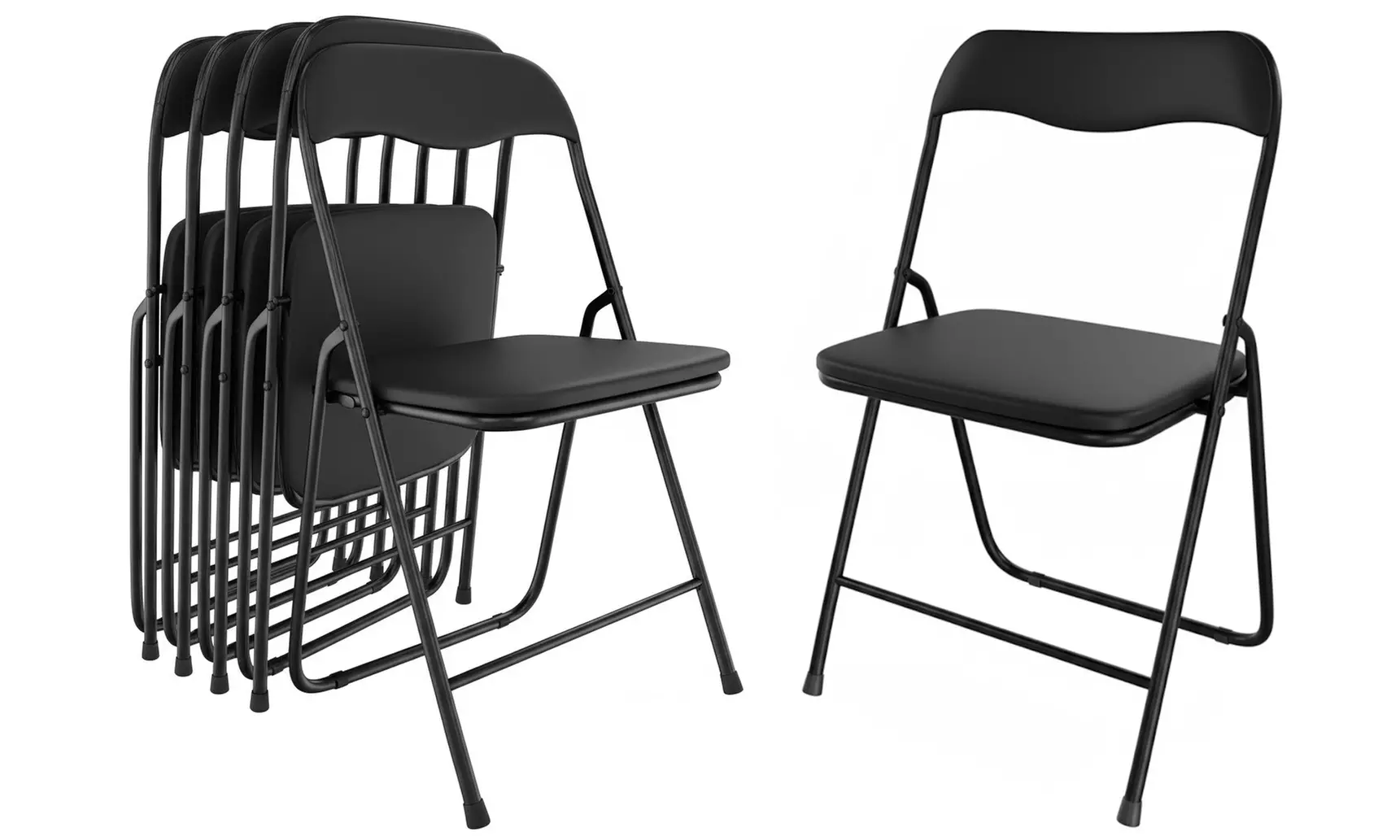 6 sedie pieghevoli imbottite in metallo