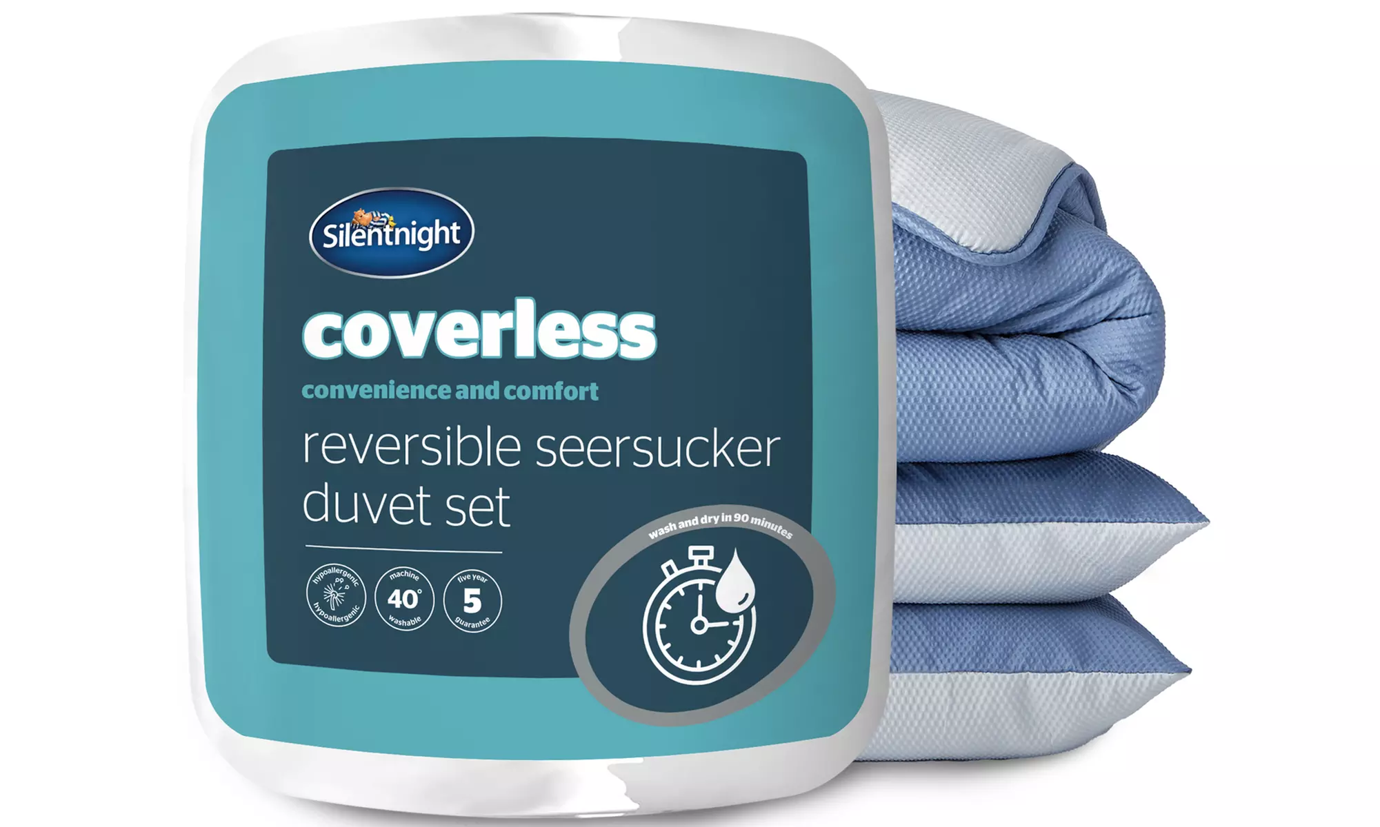 Silentnight 10.5 Tog Seersucker Coverless Duvet Set