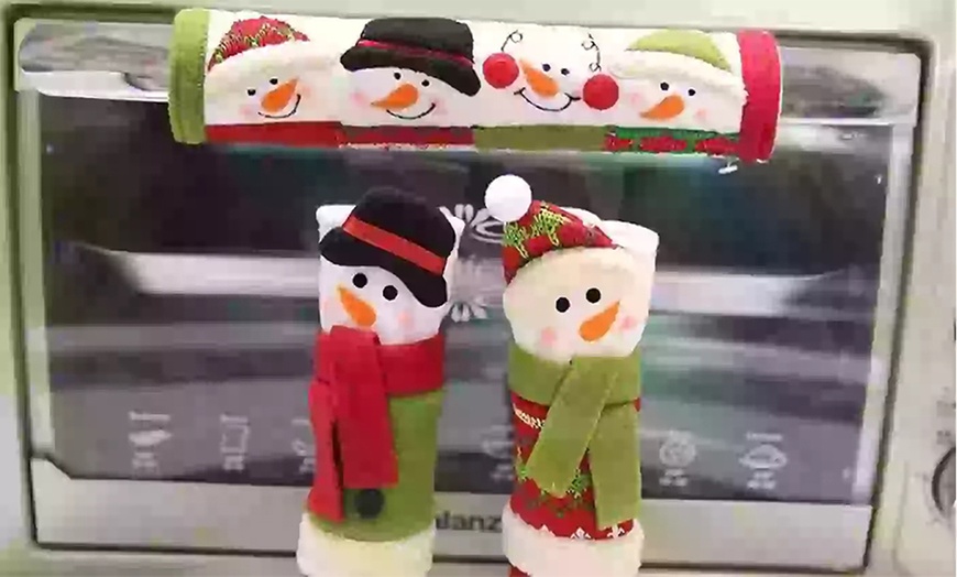 Image 4: Christmas Fridge Door Handle Covers Set
