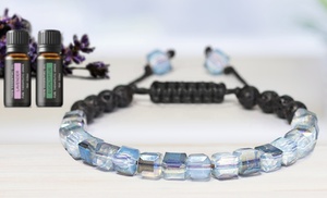 Lava Stone Glass Diffuser Bracelet with Optional Essential Oils