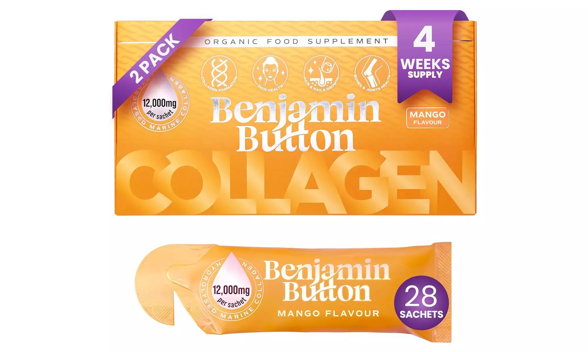 Collagène marin liquide 12,000mg, Benjamin Button