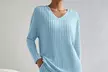 Women's Two-Piece Long Sleeve Ribbed Knit Lounge Pajama Sets - Second Medium