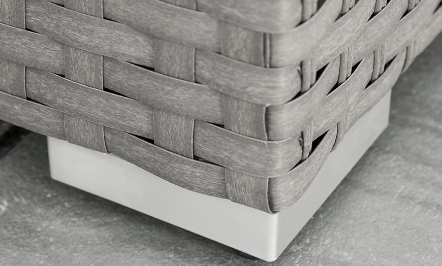 Image 8: Outsunny Six-Seater Rattan-Effect Corner Sofa Set