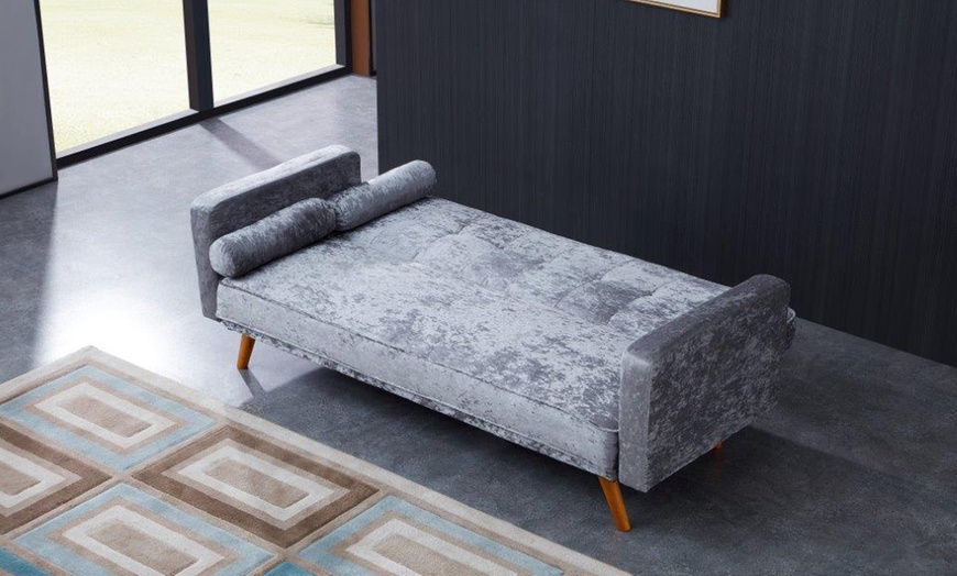 Image 8: Miriam Sofabed with Linen Fabric or Crushed Velvet Upholstery