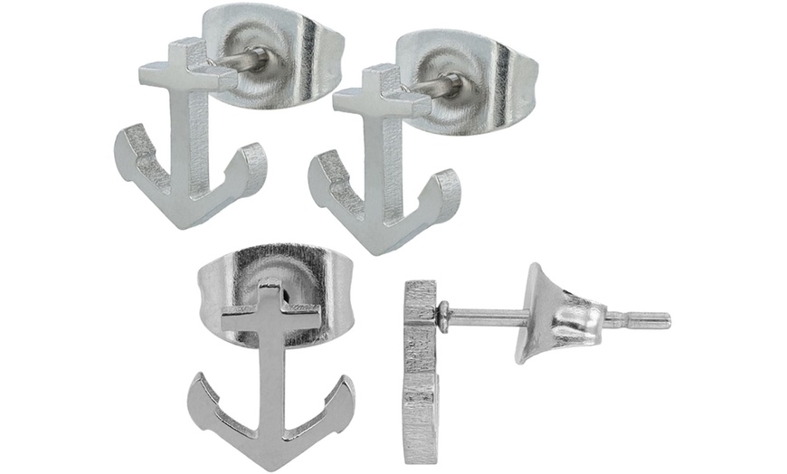 Image 29: Pendientes elegantes de acero inoxidable tipo botón