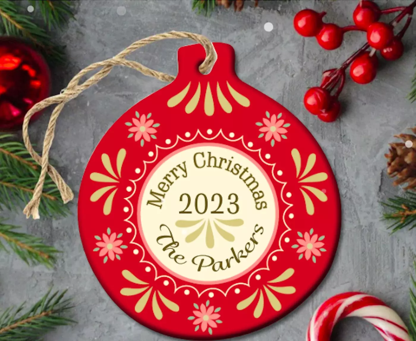 Personalized Christmas 2023 Ornaments from Qualtry (Up to 76% Off). Three Options Available.  - Primary Image