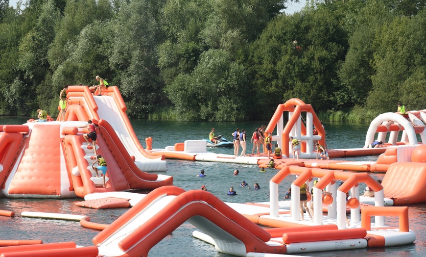 Image 1: Aqua Park Entry with Optional Wetsuit Hire for 1, 2, 3, or 4